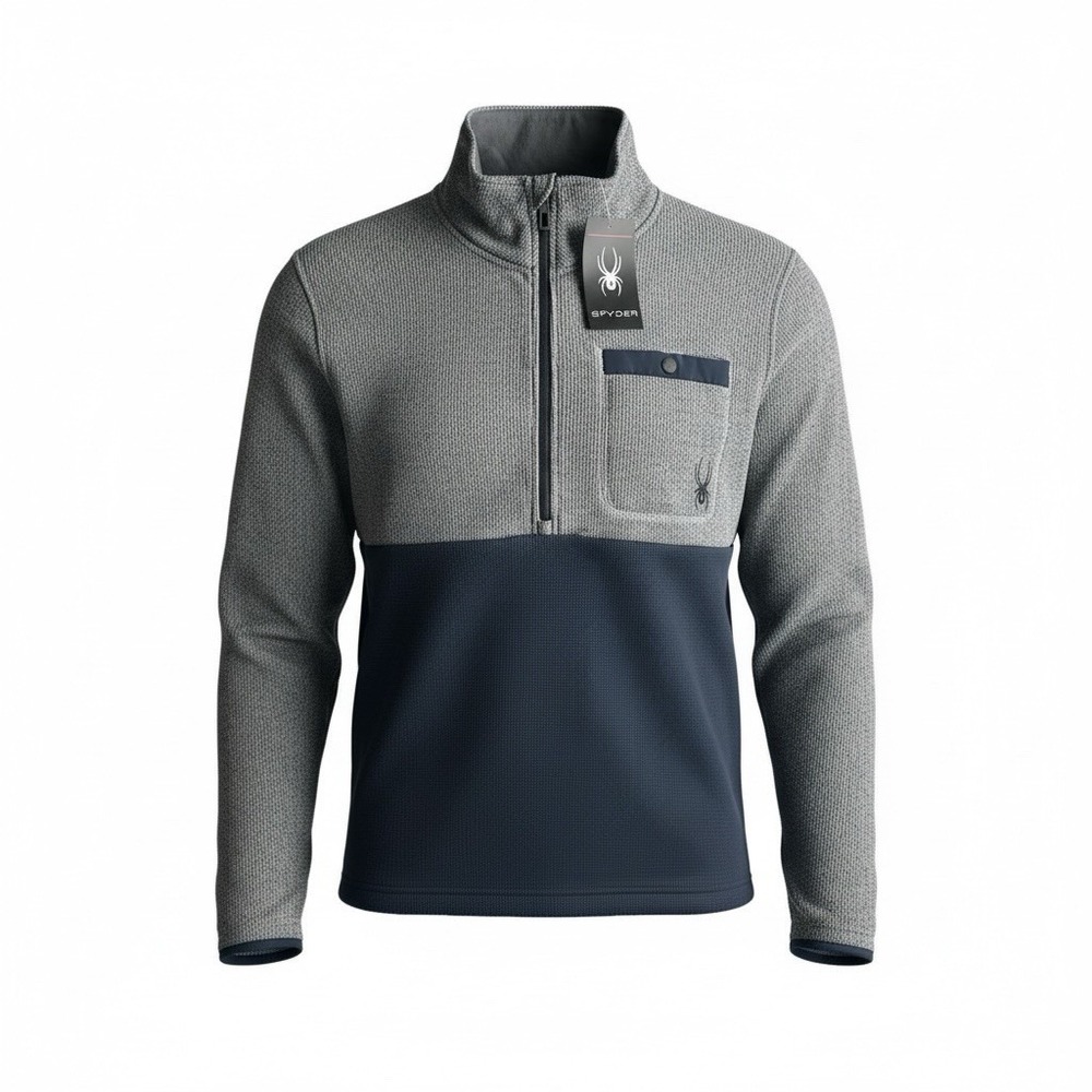 Spyder Heather Grey 1/4 Zip Pullover Men's Size Medium M Knit Sweater MSRP $129